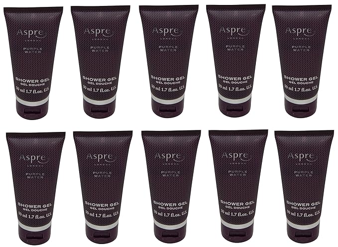 Asprey Purple Water Shower Gel lot of 10 each 1.7oz bottles. Total of 17oz