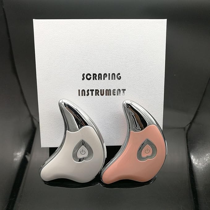 Gua Sha Scraping Massage Tool Ultra Smooth Edge Micro Current Scraping Plate Vibrating Facial Scraping Plate Facial Massager Lifting Firming Bead Beauty Scraping Instrument