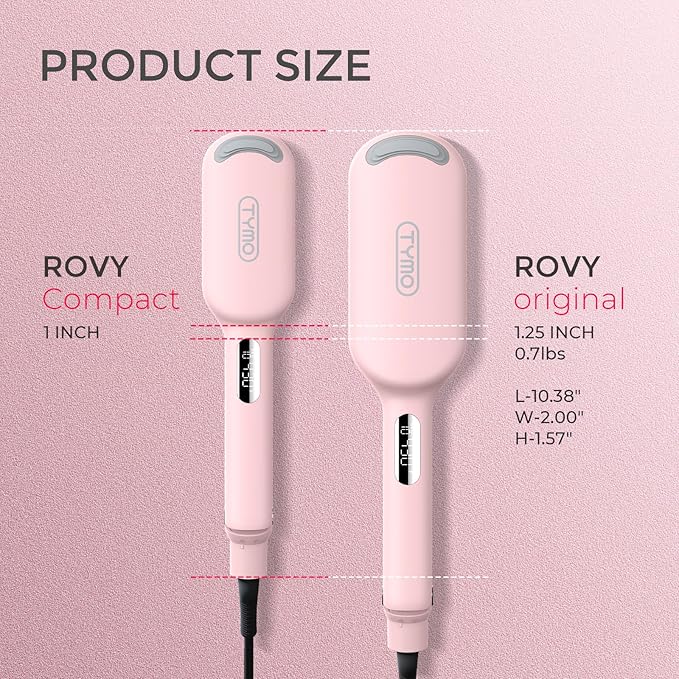 Curling Iron Hair Crimper Waver - TYMO ROVY Beach Waves Curling Wand Ionic Deep Waver Hair Curler Tool with Ceramic 3 Barrel for Women Dual Voltage Anti-Scald Easy to Use Pink 1 Inch (Pack of 2)