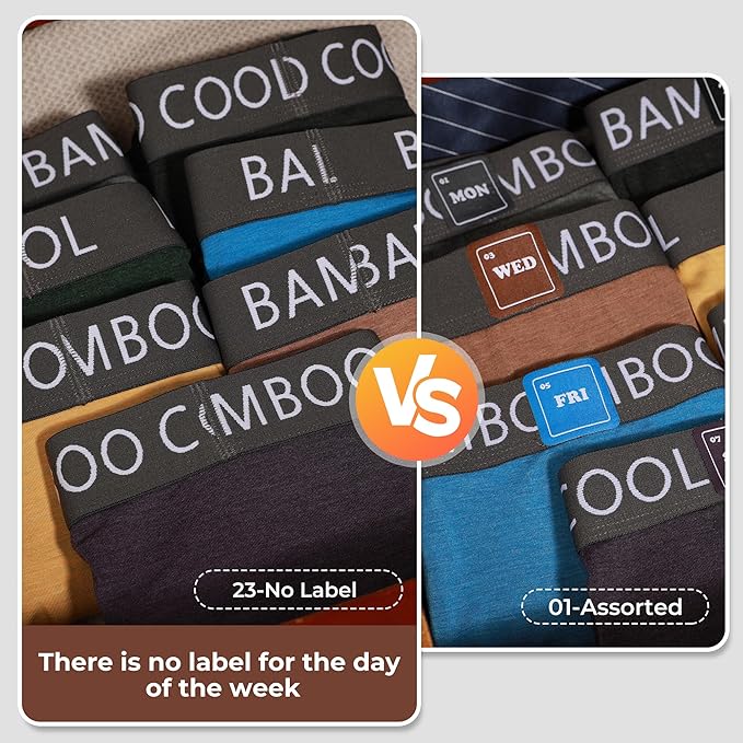 BAMBOO COOL Men's Ultra ComfortSoft Underwear Moisture Wicking &amp Breathable No Ride Up Boxer Briefs with Fly Multipack