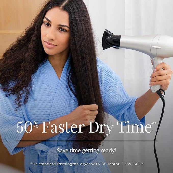 REMINGTON Shine Therapy Argan Oil &amp Keratin Hair Dryer/Blow Dryer (Pack of 2)