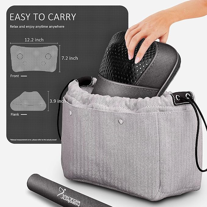 VIKTOR JURGEN Back Massager Kneading for Neck Shoulder and Foot Shiatsu Massage Pillow with Heat Relaxation Gifts for Women/Men/Dad/Mom/Christmas/Mothers Day/Fathers Day/Valentine's Day
