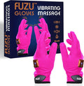Fuzu Vibrating Massage Gloves Used for Couples Massages Massaging Sore Muscles Back Neck Shoulders Legs 20 Speeds &amp Patterns Rechargeable &amp Waterproof | Pair Eco-Friendly Packaging Pin