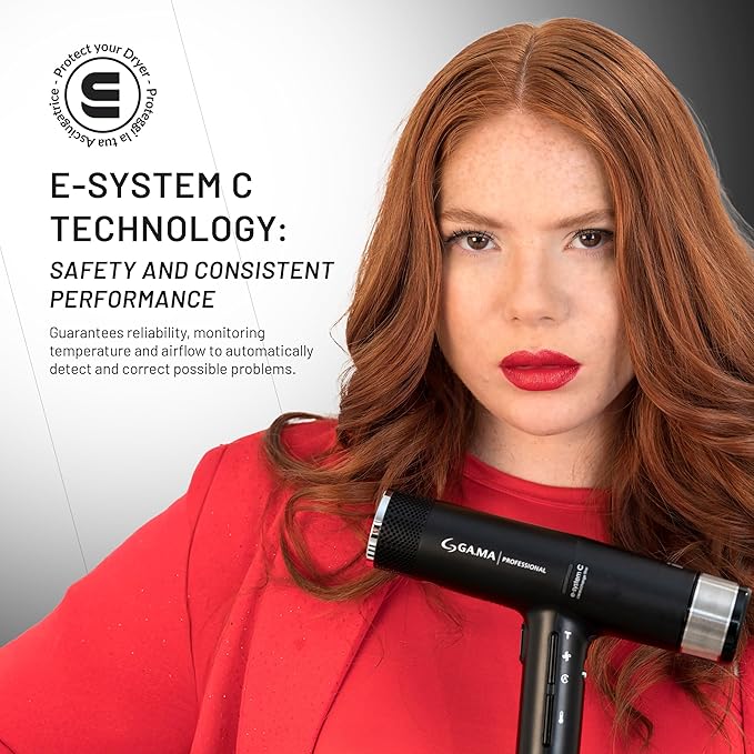 GA.MA iQ1 Perfetto Hair Dryer with 110000 RPM Intelligent Brushless Motor Oxy Active Technology Auto-Clean &amp Washable Filter Includes Diffuser &amp 3 Nozzles Black