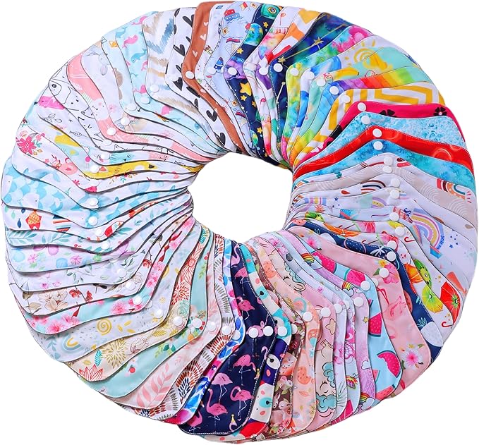10 pcs M Size Random Prints Reusable Cloth Menstrual Pads for Women Period(10M-randomprints)