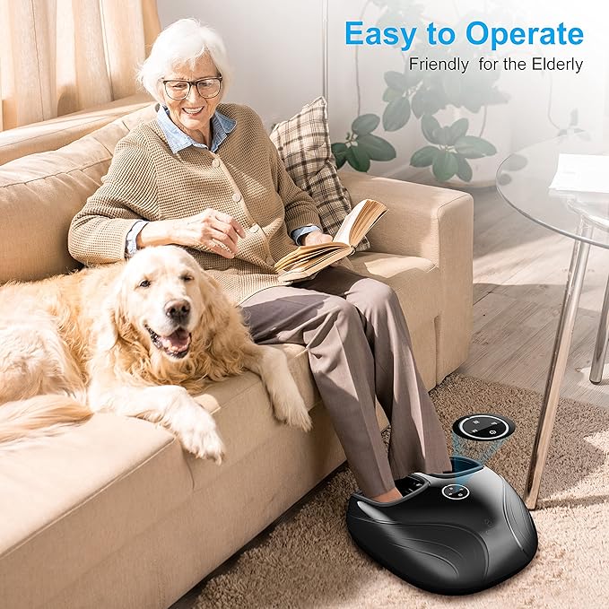 COMFIER Shiatsu Foot Massager with HeatFeet Massager for NeuropathyPlantar Fasciitis Kneading Rolling CompressionFits up to Men Size 12Home Office UseGifts for WomenMen