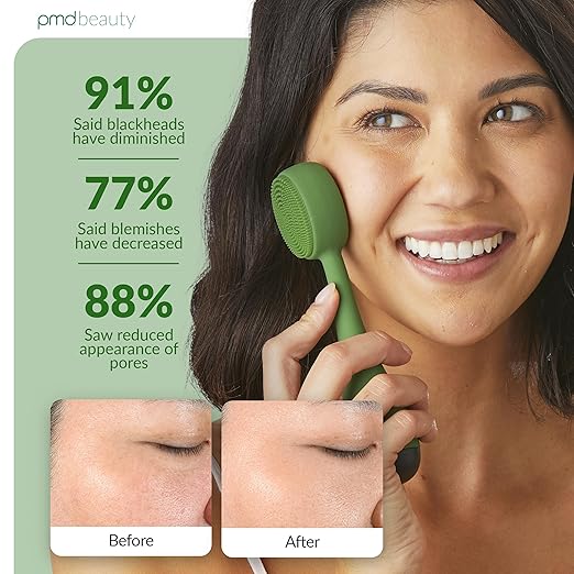 PMD Clean - Smart Facial Cleansing Device with Silicone Brush &amp Anti-Aging Massager