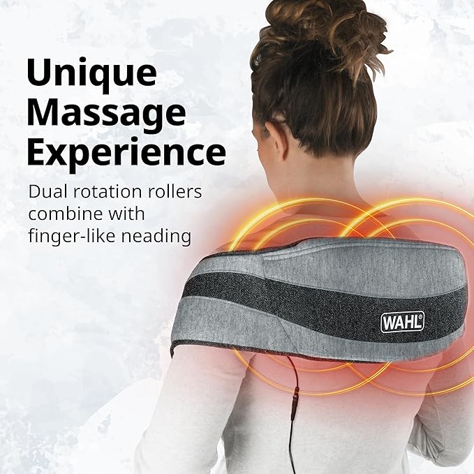 Wahl Body Massager Wrap with Heat Shiatsu Massage Nodes Soothing Pain Relief for Neck Back Shoulders &amp Legs FSA Eligible Model 3026393