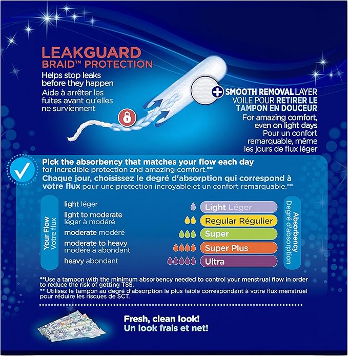Tampax Pearl Plastic Tampons Ultra Absorbency Unscented 18 Count - Pack of 12 (216 Total Count)