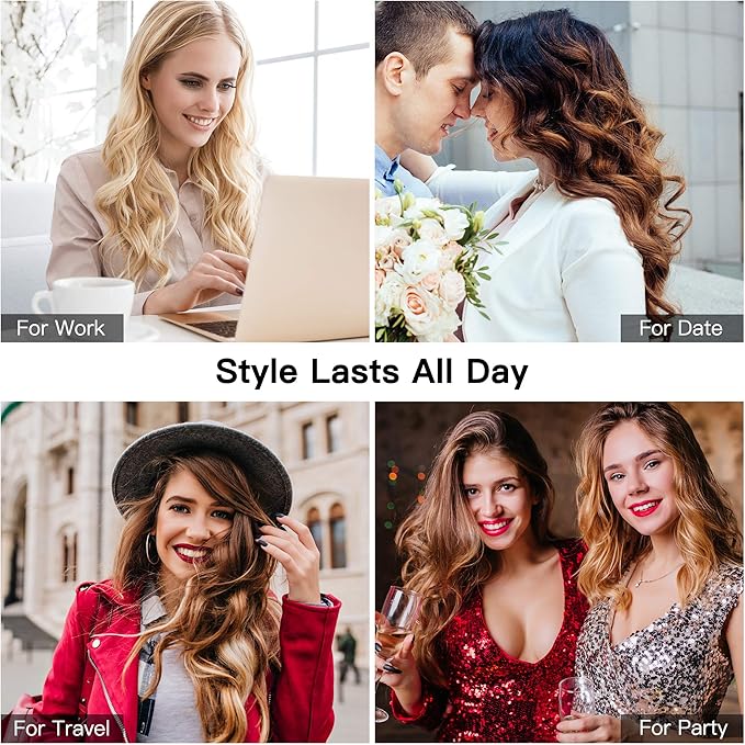 Curling Iron Curling Wand Set Instant Heat Up Hair Curler with Interchangeable Tourmaline Ceramic Barrels 0.35 to 1.25