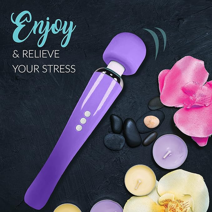 Therapeutic Cordless Massager - Powerful Massage Tool Handheld 8 Speeds 20 Patterns - Rechargeable Hand Massagers for Sore Muscles - Hand Held Massage Tool for Neck &amp Back