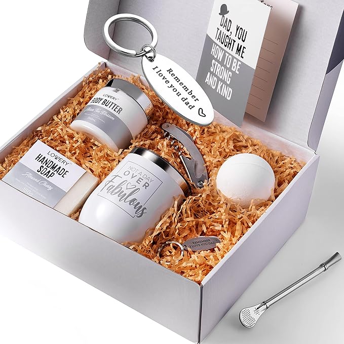 Gift for Dad Personalized Gifts for Men Birthday Funny Thank You Gifts for Him Men Husband Father Dad Boss Brother Boyfriend Uncle Unique Spa Gift Set with w/ Tumbler Self Care