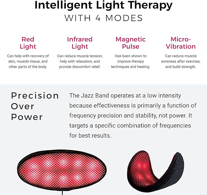 DNA Vibe Jazz Band Live (Black) - Intelligent Red Light Therapy Device - 4 Modes - for Discomfort and Pain Relief