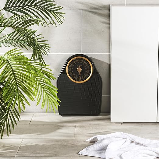 Salter Doctor Style Mechanical Bathroom Scale – Body Weighing Scales 150 KG Capacity Easy Read Dial with Rotating Pointer Large Platform for Weight/Fitness No Battery Required Gold 145 GFEU16