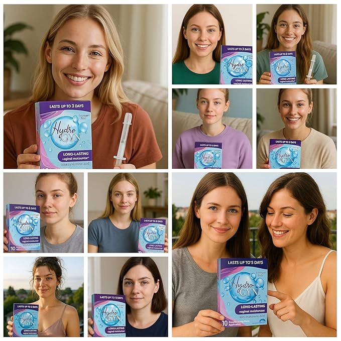 Hydro GYN Vaginal Moisturizer | Long Lasting for Vaginal Dryness &amp Irritation | Hyaluronic Acid &amp Vitamin E | Feminine Care Hormone Free | Pre and Post Menopausal I 10 Pre Filled Applicators