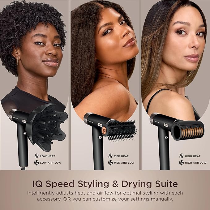 Shark SpeedStyle Pro Professional Performance High-Velocity Hair Dryer System with Scalp Shield and IQ Speed Styling &amp Drying Suite Curly and Coily Hair Lightweight Ionic No Heat Damage HD732