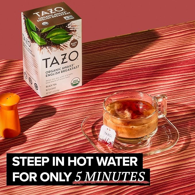 TAZO Tea Bags Regenerative Organic: Chai Black Tea Awake English Breakfast Black Tea &amp Earl Grey Tea 16 CT (1ea) (Variety Pack)