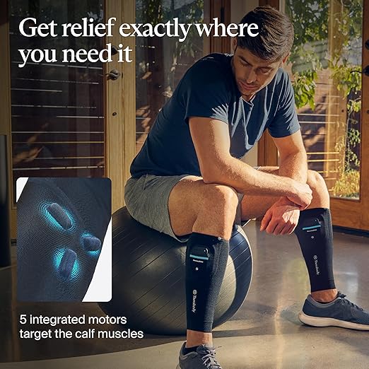 Therabody RecoveryPulse Calf - Compression and Vibration Sleeve for On The Go Relief Reduce Soreness and Pain in Lower Legs Increase Flexibility (Extra Large)