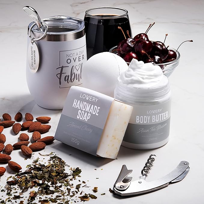 Gift for Dad Personalized Gifts for Men Birthday Funny Thank You Gifts for Him Men Husband Father Dad Boss Brother Boyfriend Uncle Unique Spa Gift Set with w/ Tumbler Self Care