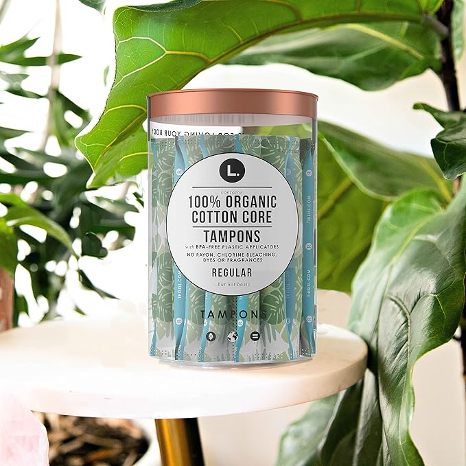 L. Cotton Tampons Regular Absorbency Contains an Organic Cotton Core Made Without Synthetic Pesticides or Fragrances 84 Count (2 Packs of 42)