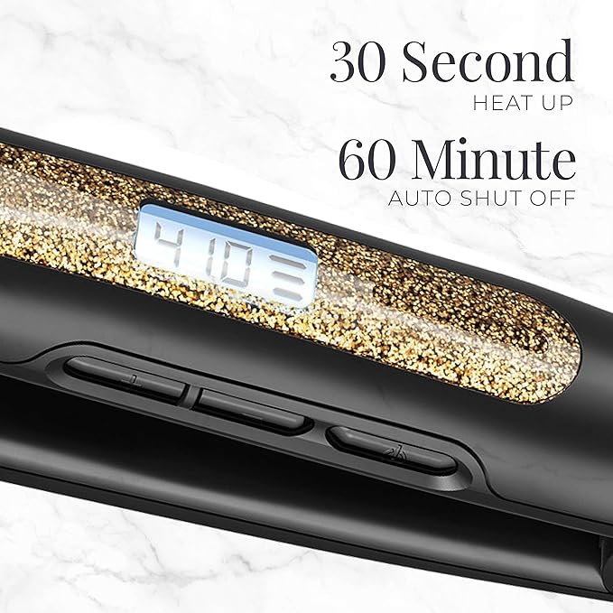 Remington S6501 1” Ultimate Ceramic Flat Iron with Protection Against Frizz Smooth Glide Hair Straightener High Heat and Temperature Lock