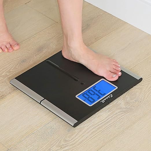 Escali Ultra Slim Easy Read Digital Bathroom Scale for Body Weight with Extra Large Display and High Capacity of 440 lb Batteries Included