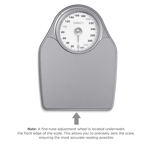 Thinner by Conair Bathroom Scale for Body Weight Extra-Large Analog Scale Measures Weight Up to 330 Lbs. in Silver
