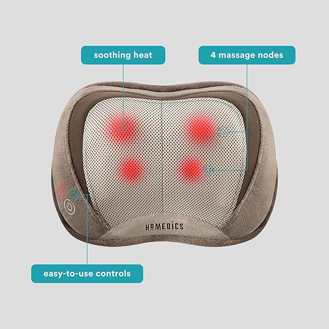 Homedics 3D Full Body Shiatsu &amp Vibration Massage and Heat Pillow for NeckUpper Back and Lumbar(Pack of 3)