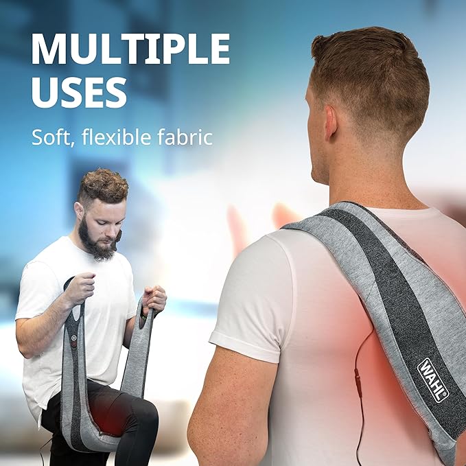 Wahl Body Massager Wrap with Heat Shiatsu Massage Nodes Soothing Pain Relief for Neck Back Shoulders &amp Legs FSA Eligible Model 3026393