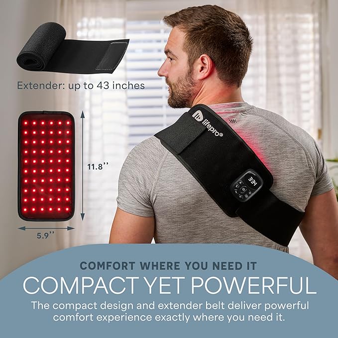Lifepro Red Light Therapy Belt – Infrared Red Light Therapy for Body Back and Shoulder with Triple Chip LEDs Allevared Belt with 660nm &amp 850nm Wavelengths – for Daily Comfort &amp Wellness Supp