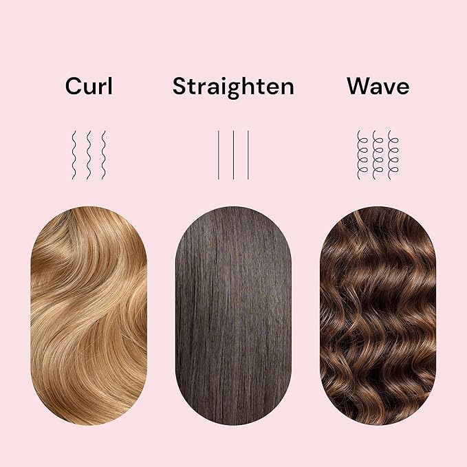L'ANGE HAIR Le Duo Standard 360° Airflow 2 in 1 Straightener and Curler | 1 Inch Curling Wand &amp Titanium Flat Iron with 3.5 Plates | Hair Straightener &amp Curler for Short to Medium Hair (Black