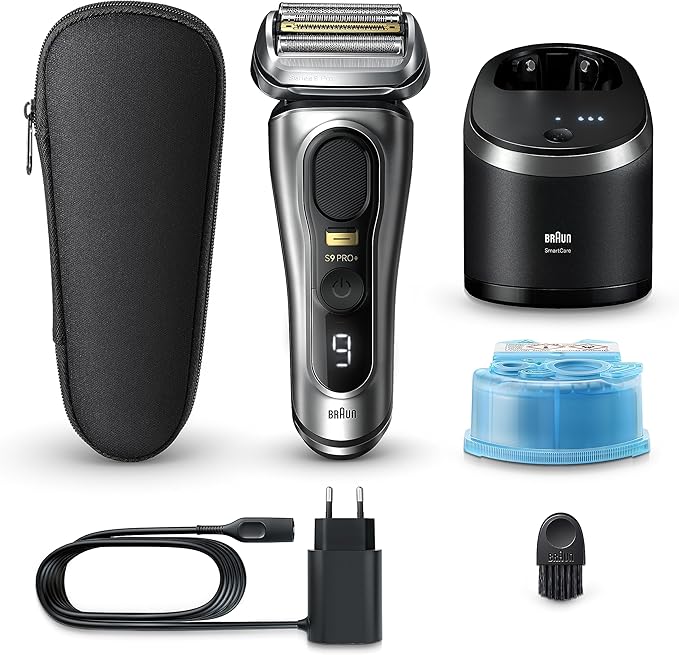 Braun Series 9 PRO+ Electric Razor for Men 5 Pro Shave Elements &amp Precision Long Hair Trimmer 6in1 SmartCare Center Wet &amp Dry Electric Shaver for Smooth Skin with 60min Battery Runtime 956