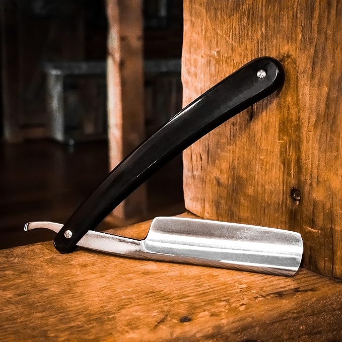 Union Razors SR3 Straight Edge Razor with Smooth Black Handle (Pack of 2)
