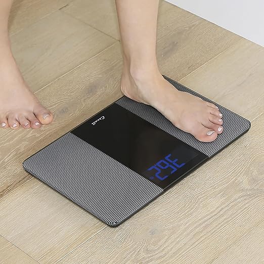 Escali Extra Wide Digital Bathroom Scale for Body Weight with Wide Platform for Natural Stance and Stability High Capacity of 400 lb Batteries Included