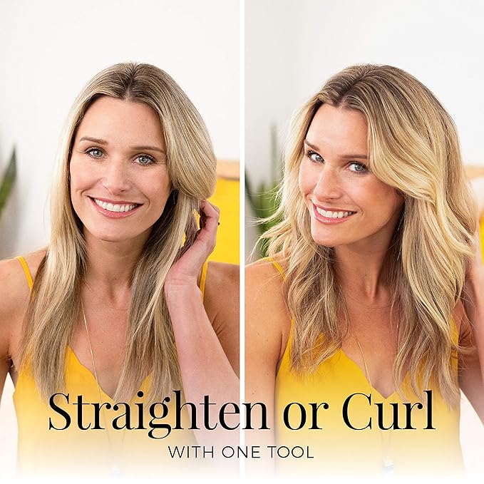Remington Pro 1 Multi-Styler with Twist &amp Curl Technology Straightener and Curling Iron in one tool Color Care Protection Champagne