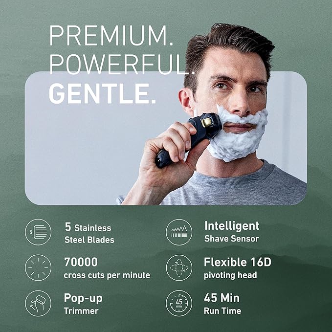 Panasonic ARC5 Electric Razor for Men with Pop-Up Trimmer Wet/Dry 5-Blade Shaver Men's Electric Razors for Shaving Face with Intelligent Shave Sensor and 16D Pivoting Head ES-LV67-K (Black)