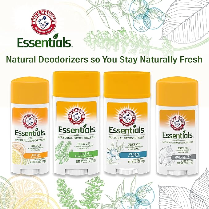 Arm &amp Hammer Deodorant 2.5 Ounces Essentials Unscented (6 Pack)