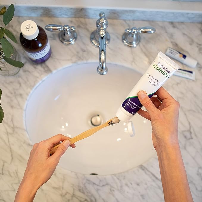 Healthy Gums Starter Kit – Tooth &amp Gums Tonic (18 oz) + Essentials Toothpaste | Fluoride-Free Alcohol-Free Vegan Plant-Powered Oral Care by Dental Herb Company