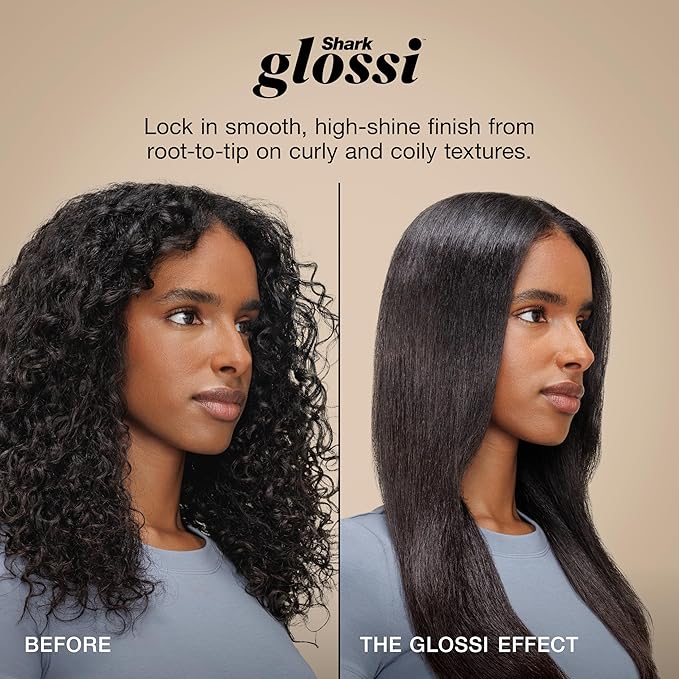 Shark Glossi 2-in-1 Hot Tool and Air Glosser | Ultra-Fast Ultra-Glossy Blowouts at-Home | Heat-Controlled Ceramic Curly Coily and Color Friendly | Lychee | HT302PK