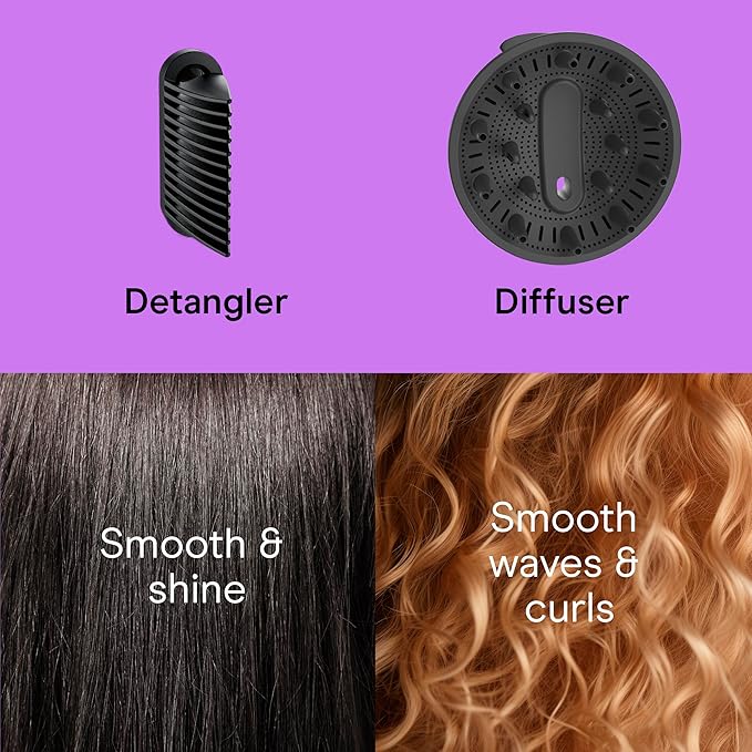 Infiniti PRO CONAIR 5-in-1 Hair Drying Wand Straightener and Styler Ionic All-in-One Digital Motor Blow Dryer Includes 4 High-Performance Attachments Cherry Red