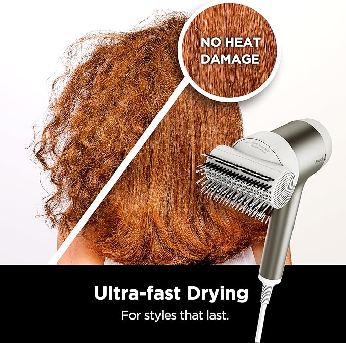Shark HD112GNBRN HyperAIR Fast-Drying Hair Blow Dryer with IQ 2-in-1 Concentrator and Styling Attachments Auto Presets Rotatable Hot Air Brush No Heat Damage Ionic Matcha