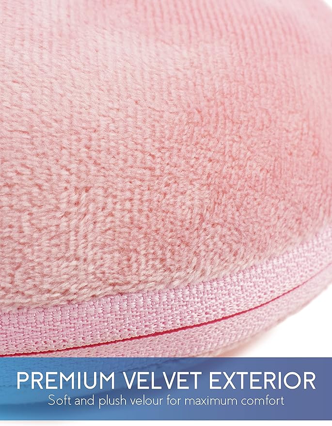 Zyllion Shiatsu Back and Neck Massager with Heat - 3D Electric Kneading Deep Tissue Massage Pillow for Muscle Pain Relief Pink ZMA-13