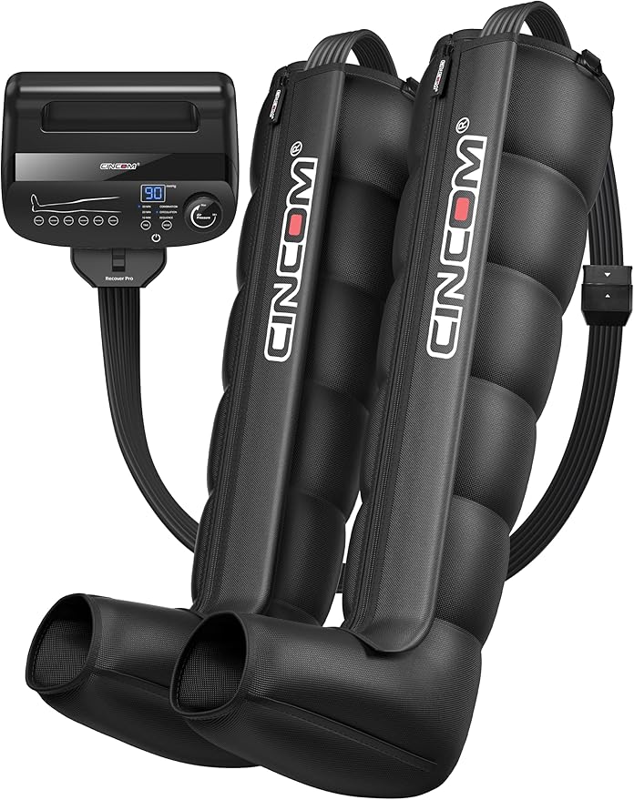 CINCOM Air Compression Recovery System - 6-Zone Professional Dynamic Pressure Leg Massager Boots for Circulation Improvement &amp Muscle Recovery Compression Therapy for Athletes FSA-HSA Eligible