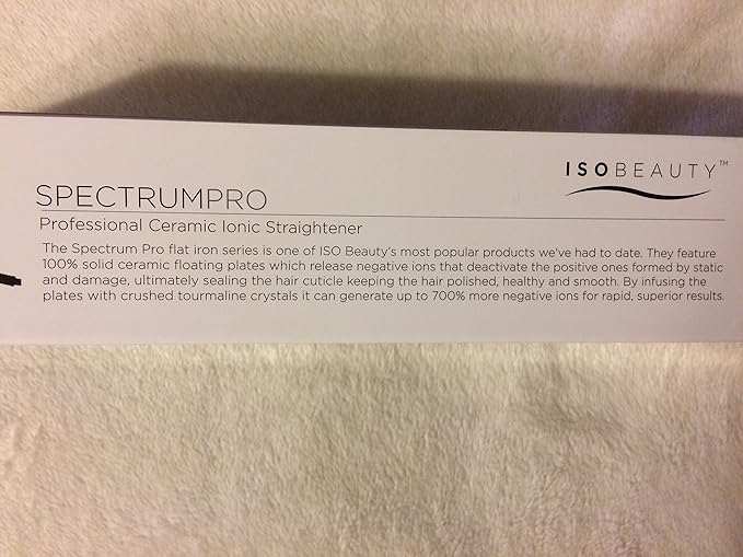 ISO Beauty Professional Spectrum Pro Ceramic Ionic Flat Iron Hair Staightener - Black New Design