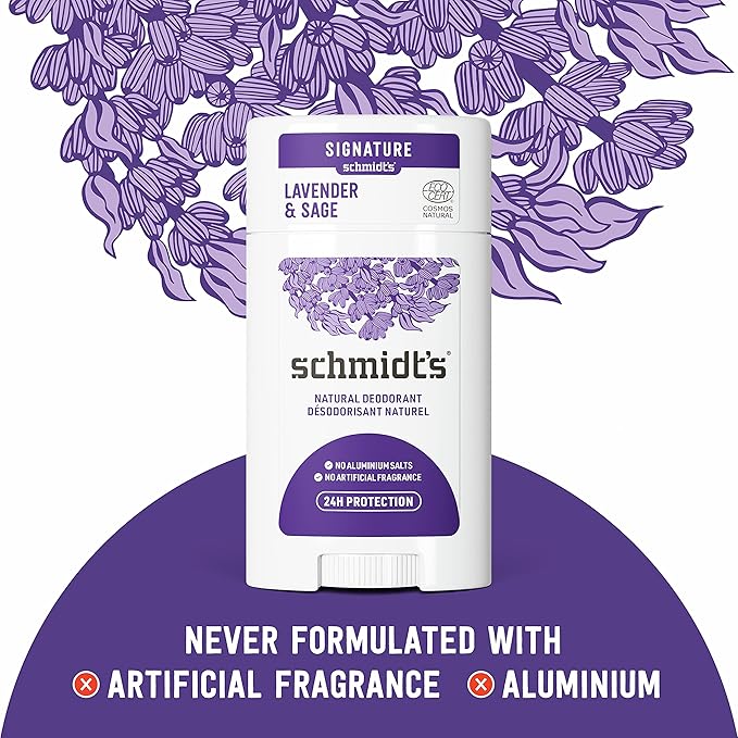 Schmidt's Aluminum Free Natural Deodorant Charcoal &amp Magnesium 2 Count For Women and Men &amp Aluminum Free Natural Deodorant for Women and Men Lavender and Sage