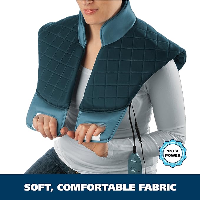 Wahl Heated Massage Wrap-Relief to Relax Neck/Upper Back and Shoulder Pain 97792 Heating Pad and Massager for Neck Back and Shoulders