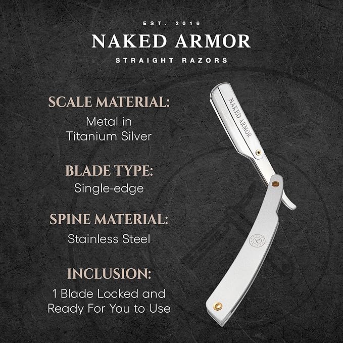 Shavette Straight Razor Kit - Kit with Shavette Straight Razor Hemp Pre-Shave Oil Stainless Steel Scissors Skin &amp Aftershave Balm Bamboo Beard &amp Mustache Comb &amp Brush Grooming Care Ki
