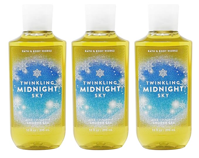 Bath &amp Body Works Twinkling Midnight Sky - 3 Pack Of Shower Gel