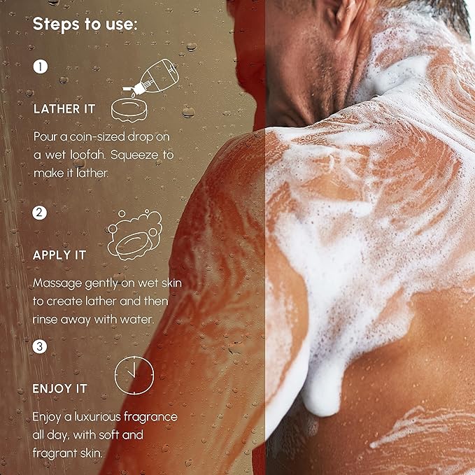 July Bonfire Memories Body Wash 300ml Oudh &amp Sandalwood Vitamin E with Moisturizer Long Lasting Fragrance Exfoliating Shower Gel Nourishing Body Wash for Women &amp Men