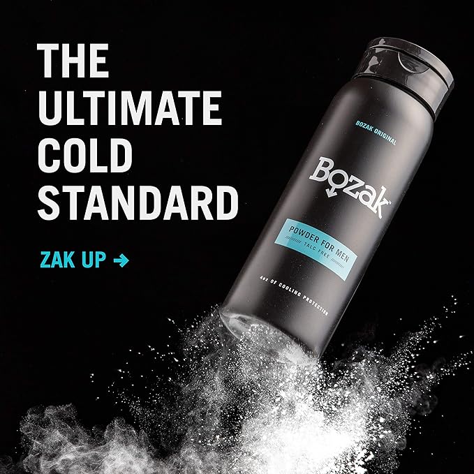 Bozak Cooling Body and Foot Powder for Men – Talc Free Jock Itch Defense Deodorant Stops Chafing Absorbs Sweat and Keeps Skin Dry – with Menthol (4 oz.) – 3 Pack